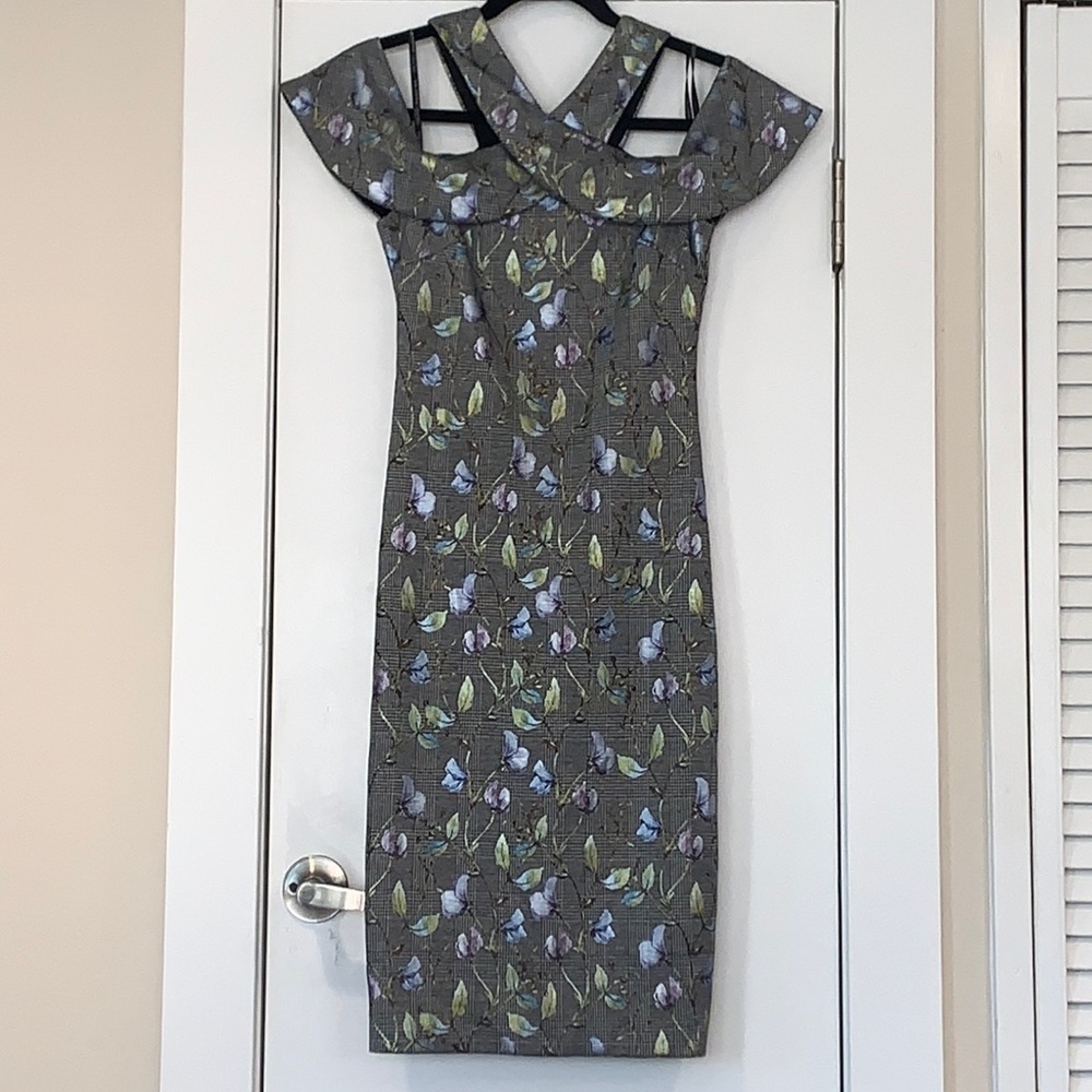 NWOT RACHEL Rachel Roy Jolie Dress Plaid Floral XS - Picture 3 of 11